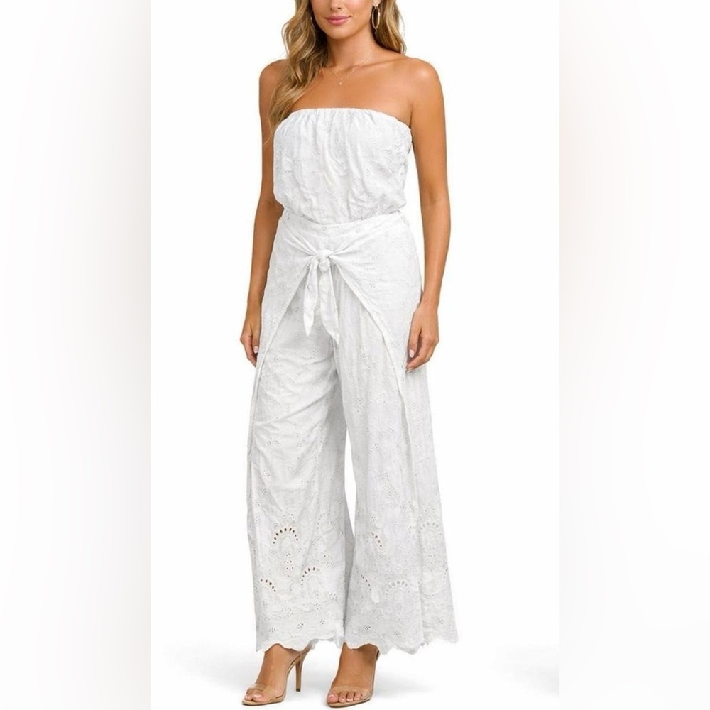 Young Fabulous & Broke White Eyelet Jumpsuit